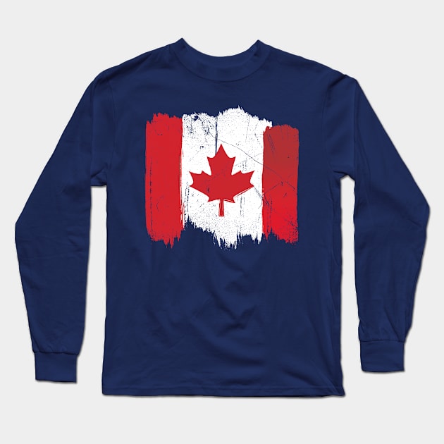 Canadian Flag: Distressed Paint Long Sleeve T-Shirt by bluerockproducts